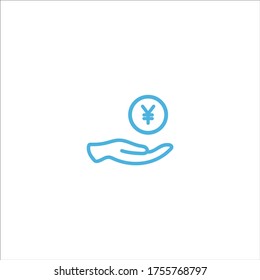 icono yen logotipo vectorial plano diseño símbolo de diseño de la ilustración de moda gráfico simple
