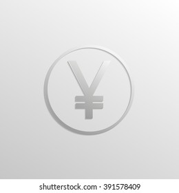 Yen  icon with gradients and shadows