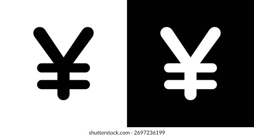 Yen Symbol Illustration Element Design. schwarze Symbolsymbole