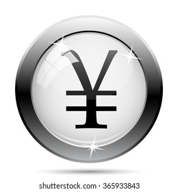 Yen icon. Internet button on white background. EPS10 vector.
