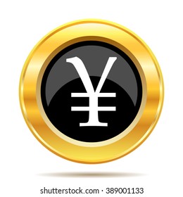 Yen icon. Internet button on white background. EPS10 vector.
