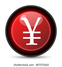 Yen icon. Internet button on white background. EPS10 vector