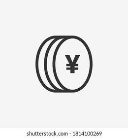 Yen icon isolated on background. Cash symbol modern, simple, vector, icon for website design, mobile app, ui. Vector Illustration