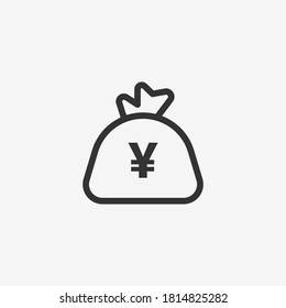Icono de Yen aislado en el fondo. Símbolo de efectivo moderno, simple, vector, icono para el diseño de sitios web, aplicación móvil, ui. Ilustración vectorial