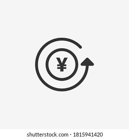 Yen icon isolated on background. Cash symbol modern, simple, vector, icon for website design, mobile app, ui. Vector Illustration