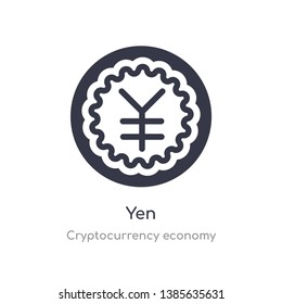 yen icon. isolated yen icon vector illustration from cryptocurrency economy collection. editable sing symbol can be use for web site and mobile app