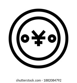 icono yen o logotipo símbolo de signo aislado ilustración vectorial - iconos vectoriales de estilo negro de alta calidad
