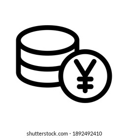 Yen-Symbol oder -Logo einzeln auf Zeichensymbolen, Vektorgrafik - hochwertige Vektorsymbole in schwarzem Stil
