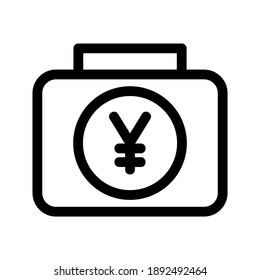 Yen-Symbol oder -Logo einzeln auf Zeichensymbolen, Vektorgrafik - hochwertige Vektorsymbole in schwarzem Stil
