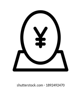 Icono de Yen o logotipo símbolo de signo aislado ilustración vectorial - iconos vectoriales de estilo negro de alta calidad
