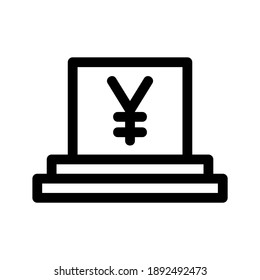 Icono de Yen o logotipo símbolo de signo aislado ilustración vectorial - iconos vectoriales de estilo negro de alta calidad
