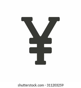 Yen  icon  on white background. Vector illustration.