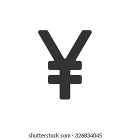 Yen  icon  on white background. Vector illustration.