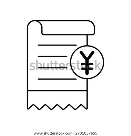 Yen icon outline editable stroke line drawing eps.