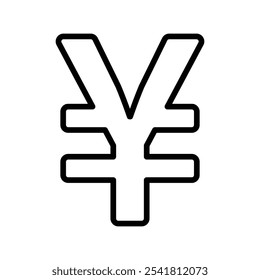 Yen icon Outline vector for web ui