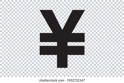 Yen icon symbol. Japanese currency. Vector illustration. Transparent background. EPS 10.