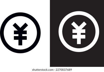 yen icon vector design black and white