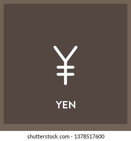 yen icon vector. yen sign on white background. yen icon for web and app