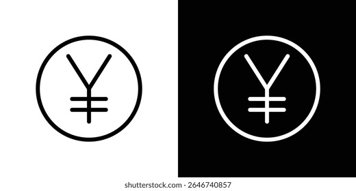 Yen icon vector simple element illustration editable
