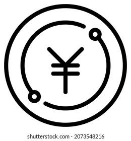 icono de yen para sitio web, aplicación, impresión, documento, diseño de afiches, etc.