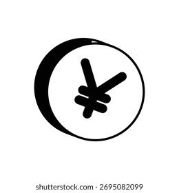 Icono de Yen con fondo blanco Vector Ilustración de stock
