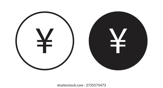 Yen icons Concepts. black solid and line stroke designs for web and app use