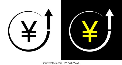 Yen Increase icon. Strong Yen symbol.