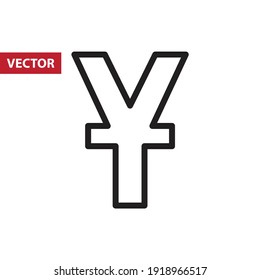 Yen Japanese Vietnamese and Myanmar money currency vector minimalistic symbol with editable stroke and color