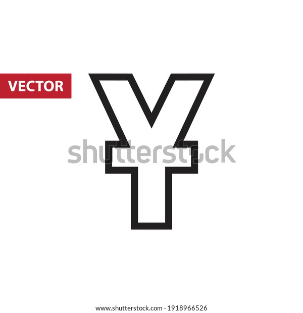 Yen Japanese\
Vietnamese and Myanmar money currency vector minimalistic symbol\
with editable stroke and\
color