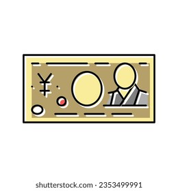 yen jpy color icon vector. yen jpy sign. isolated symbol illustration