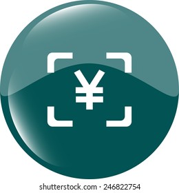 Yen JPY sign icon. web app button. web icon