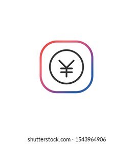 Yen  - Line Vector Icon