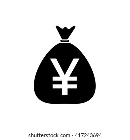Yen money bag icon JPY