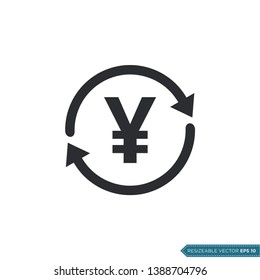 Yen Money Currency Icon Vector Template Flat Design