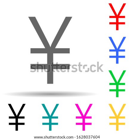 yen multi color style icon. Simple glyph, flat vector of crepto currency icons for ui and ux, website or mobile application