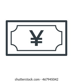 Yen Note Bold Line Icon
