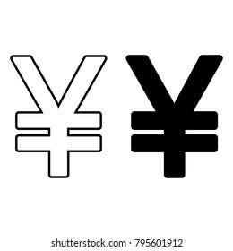 Yen outline icon