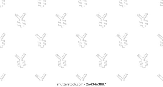 Yen pattern background. Seamless pattern of the symbols of yen currency background. Yen Doodle seamless pattern background.