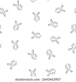 Yen pattern background. Seamless pattern of the symbols of yen currency background. Yen Doodle seamless pattern background.