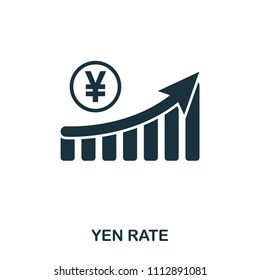 Yen Rate Increase Graphic icon. Mobile apps, printing and more usage. Simple element sing. Monochrome Yen Rate Increase Graphic icon illustration.