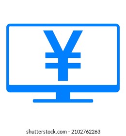 Yen y pantalla en blanco