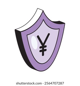 yen security cryptocurrency icon isolated