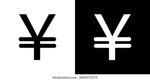 Icono de signo de yen Vector plano aislado en contorno