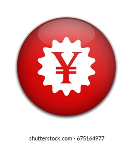 Yen sign icon. JPY currency symbol. Money button.