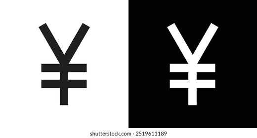 Yen sign icon linear logo isolated