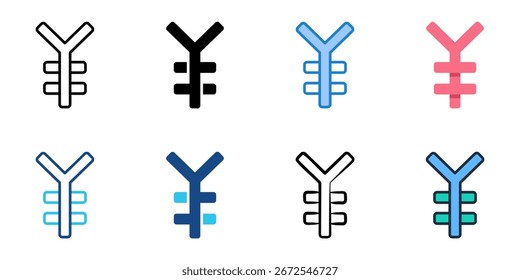 Conjunto de iconos de signo de yen colección de estilo múltiple 
