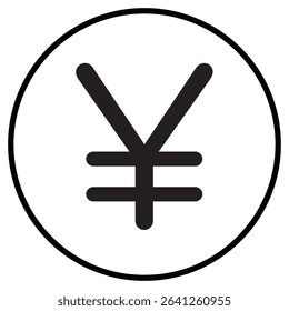Yen sign icon simple flat icon vector symbol
