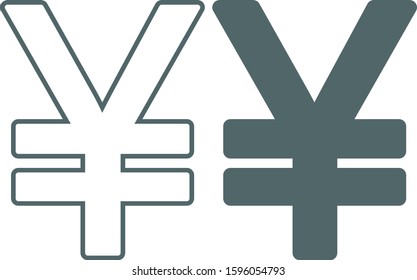 Yen sign. Yen icon. Yen symbol. Money icon. Vector illustration