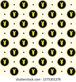 Yen sign seamless pattern vector.
