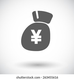 Yen. Single flat icon on white background. Vector illustration.